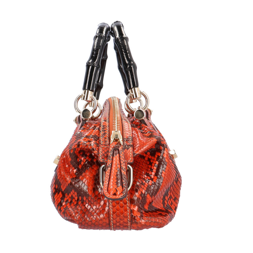 Gucci Bamboo Shoulder Bag Python Red - image 3